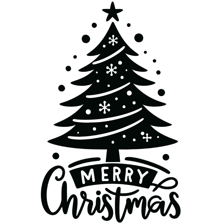 Free Merry Christmas Tree SVG File