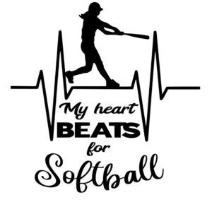Heart Beats for Softball Free SVG File Download