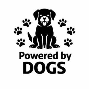 Free Powered by Dogs SVG Design showcasing playful dog graphics and quotes