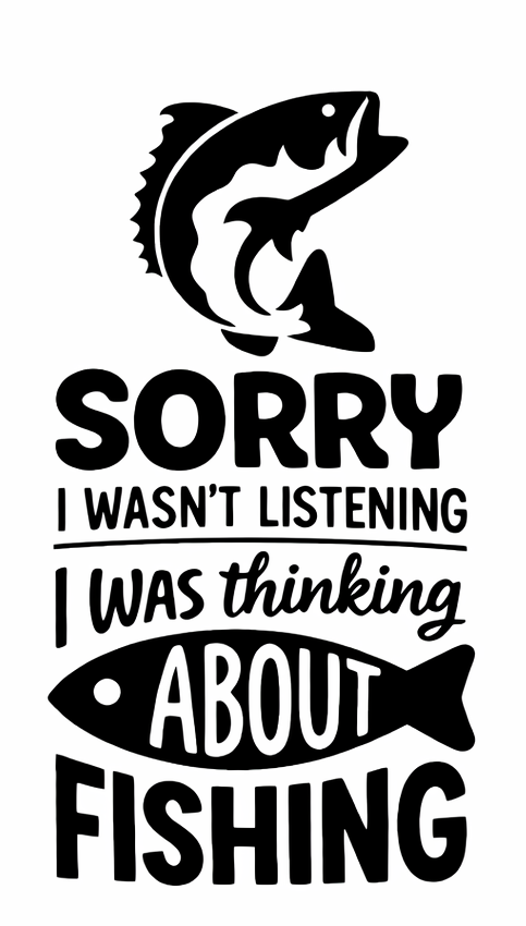 Free Thinking About Fishing SVG Download