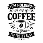 Holding a Coffee SVG Download