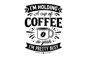 Holding a Coffee SVG Download