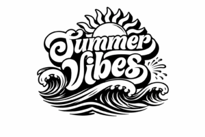 Summer vibes with ocean waves