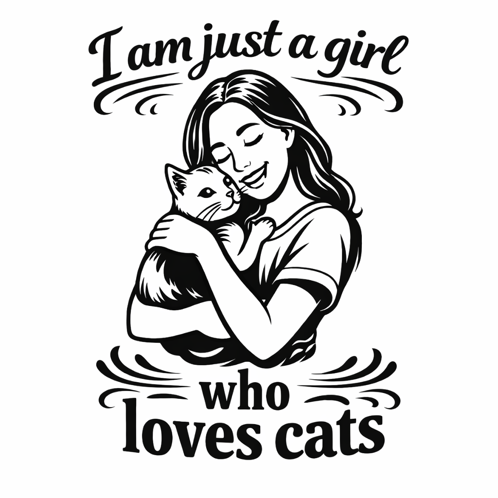  girl who loves cats svg file