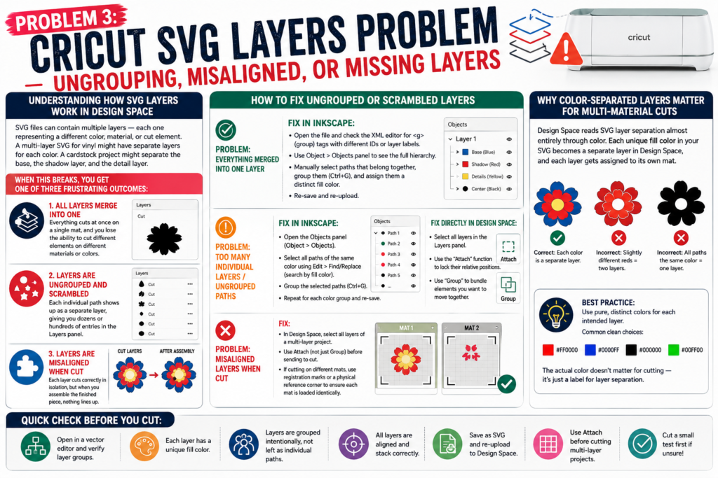 Cricut SVG Layers Problem — Ungrouping, Misaligned, or Missing Layers