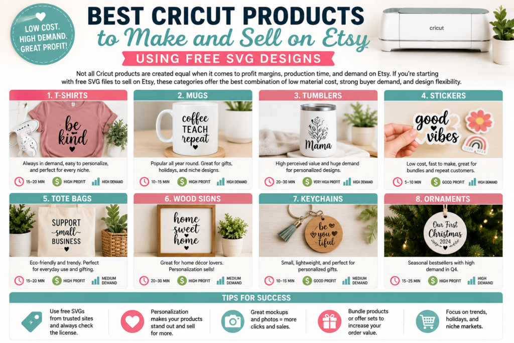 Best Cricut products for Etsy success