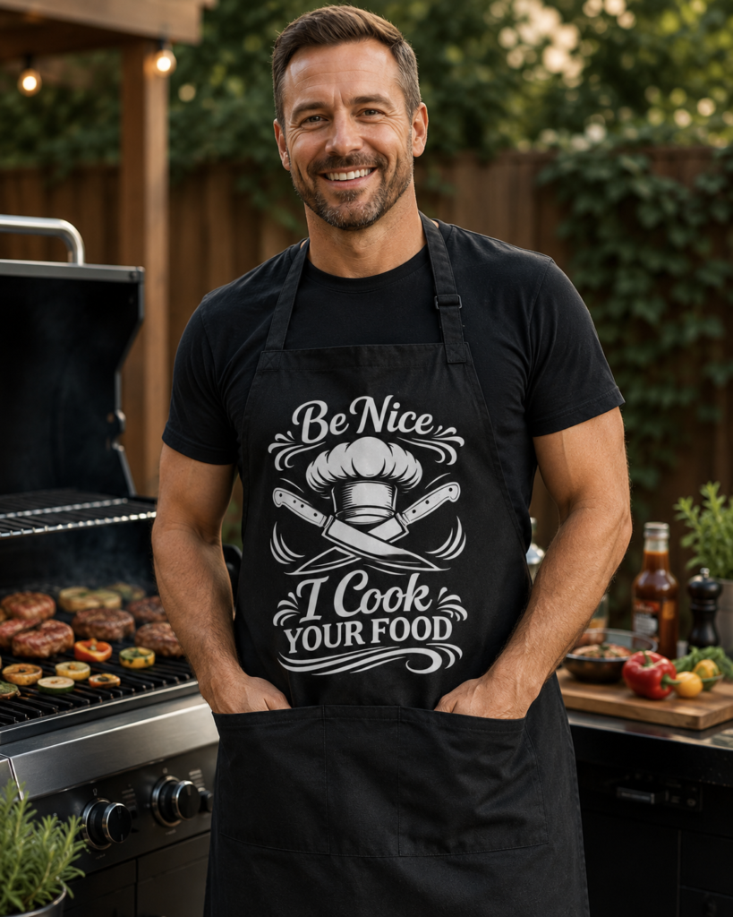 Mock up of Be Nice I Cook Your Food SVG