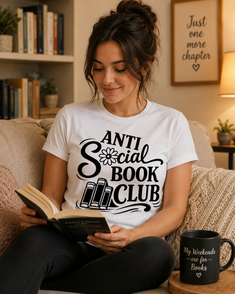 Anti Social Book Club SVG for Cricut – Free Quotes Cut File Mock up